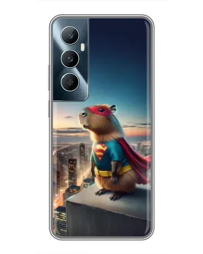 Чехол для Realme C65 с картинкой «Капи-мен супергерой»