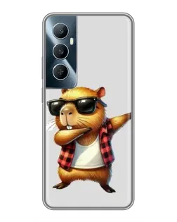 Чехол для Realme C65 с картинкой «Капибара рэпер даб»