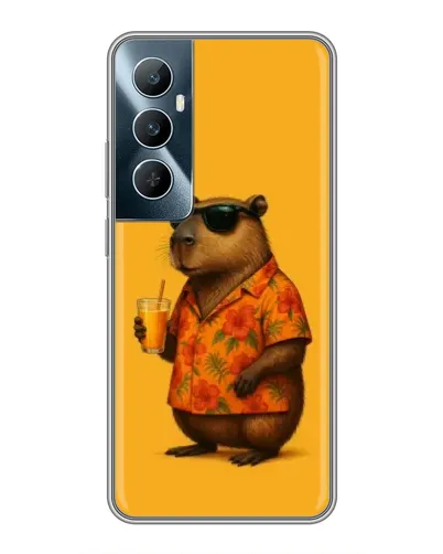 Чехол для Realme C65 с картинкой «Капибара на отдыхе»