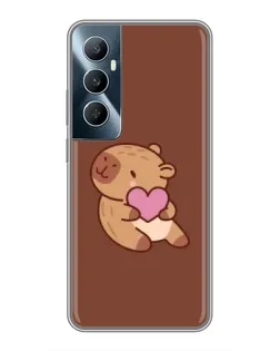 Чехол для Realme C65 с картинкой «Капибара с сердцем»