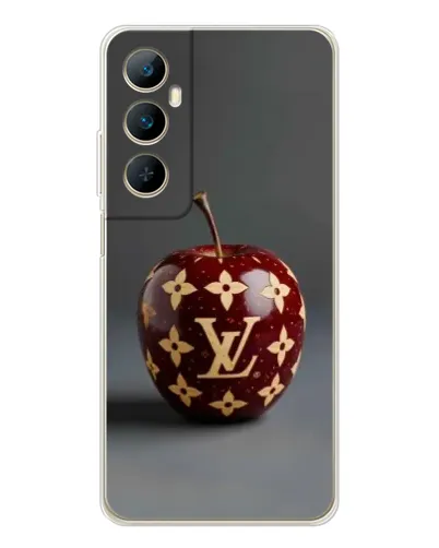 Чехол для Realme C66 с картинкой «Красное яблоко LV»