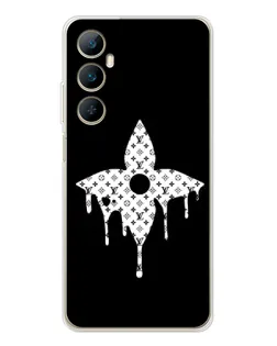 Чехол для Realme C66 с картинкой «Цветочная монограмма»