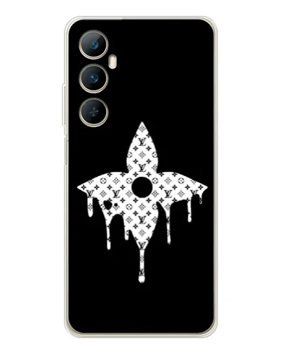 Чехол для Realme C66 с картинкой «Цветочная монограмма»