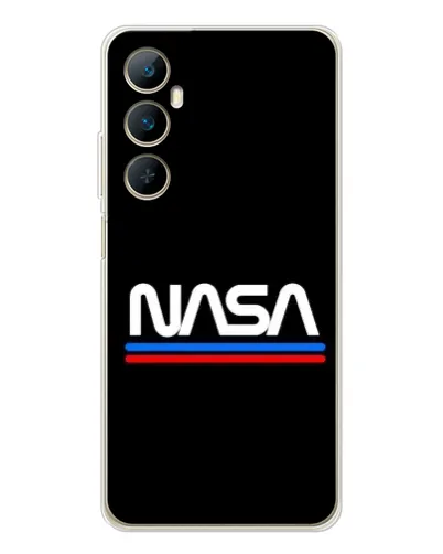 Чехол для Realme C66 с картинкой «NASA — классика Red Blue» Чехол для Realme C66 с картинкой «NASA — классика Red Blue»