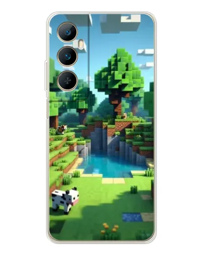 Чехол для Realme C66 с картинкой «Minecraft летний день»