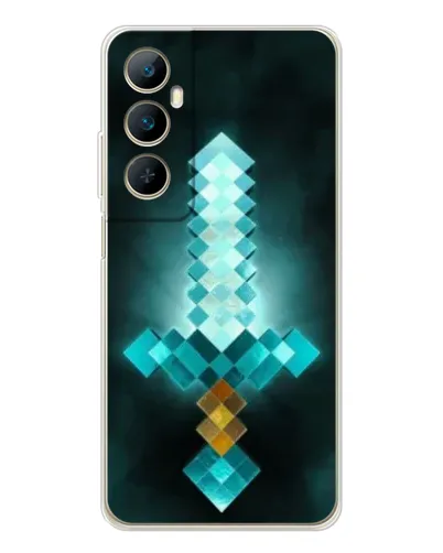 Чехол для Realme C66 с картинкой «Алмазный меч неон»