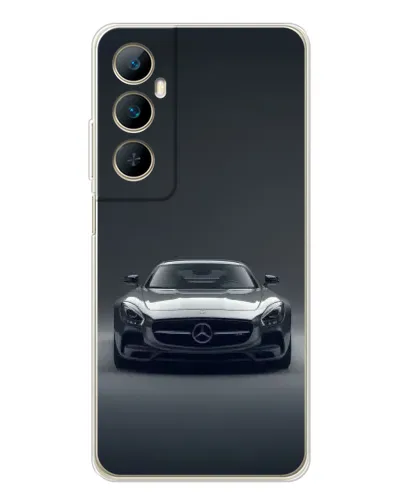 Чехол для Realme C66 с картинкой «Mercedes на черном»