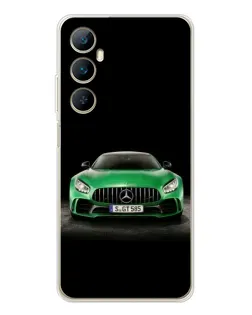Чехол для Realme C66 с картинкой «Mercedes — неоновый лого»