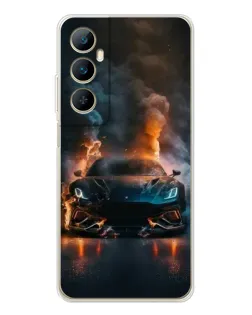 Чохол для Realme C66 з картинкою «Lamborghini димна естетика»