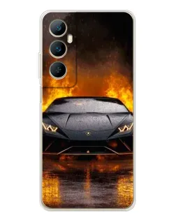 Чохол для Realme C66 з картинкою «Lamborghini у вогні»