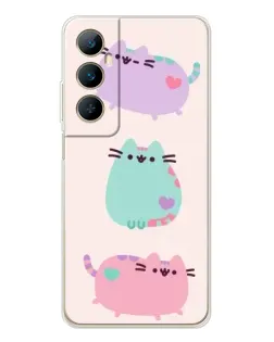 Чохол для Realme C66 з картинкою «Pusheen тріо» Чохол для Realme C66 з картинкою «Pusheen тріо»
