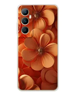 Чохол для Realme C66 з картинкою «Помаранчева макро квітка»