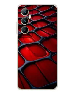 Чохол для Realme C66 з картинкою «Червона глянцева сітка»