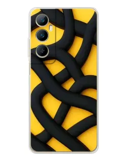 Чохол для Realme C66 з картинкою «Чорне жовте переплетення»