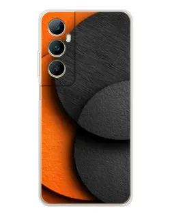 Чохол для Realme C66 з картинкою «Геометрія помаранчевих кіл»
