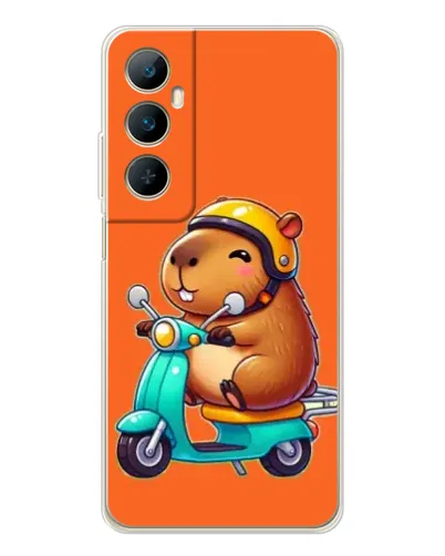 Чохол для Realme C66 з картинкою «Капібара на скутері»