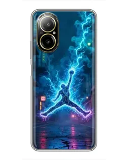 Чехол для Realme C67 с картинкой «Jordan Gold Jumpman»