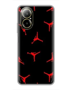 Чехол для Realme C67 с картинкой «Jordan Red Pattern»