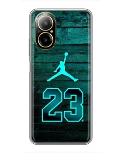 Чехол для Realme C67 с картинкой «Jordan Cyan 23»