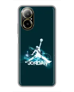 Чехол для Realme C67 с картинкой «Jordan Blue Fire»