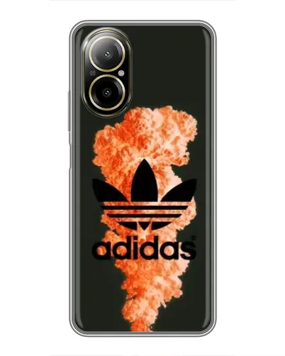 Чехол для Realme C67 с картинкой «Оранжевый дым Adidas»