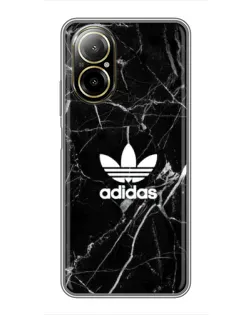 Чехол для Realme C67 с картинкой «Белый мрамор Adidas»