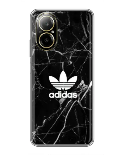 Чехол для Realme C67 с картинкой «Белый мрамор Adidas»