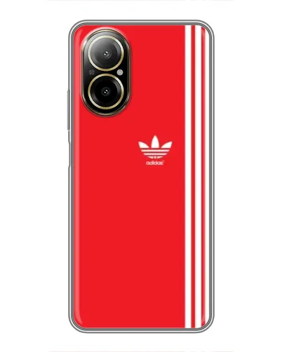 Чехол для Realme C67 с картинкой «Красный минимализм Adidas»