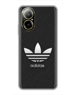 Чехол для Realme C67 с картинкой «Adidas Карбоновая текстура»