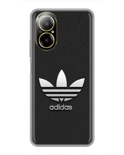 Чехол для Realme C67 с картинкой «Adidas Карбоновая текстура»