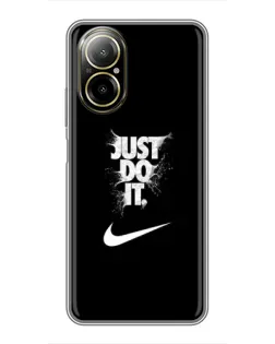 Чехол для Realme C67 с картинкой «Текстовый принт Nike»