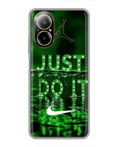 Чехол для Realme C67 с картинкой «Зеленый неоновый Nike»