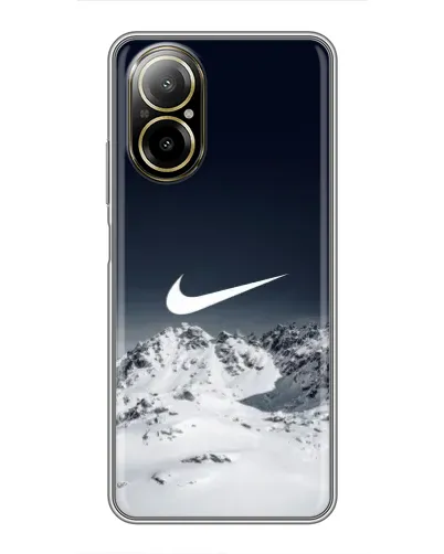 Чехол для Realme C67 с картинкой «Nike — зимние горы»