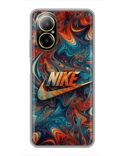 Чехол для Realme C67 с картинкой «Nike в абстракции»