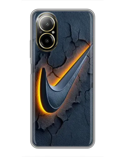 Чехол для Realme C67 с картинкой «Объемный логотип Найк»