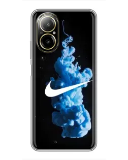 Чехол для Realme C67 с картинкой «Nike и синий дым»