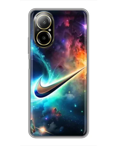 Чехол для Realme C67 с картинкой «Космический Nike Swoosh»