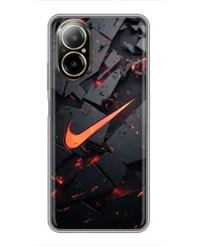 Чехол для Realme C67 с картинкой «Nike — эффект разломов»