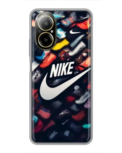 Чехол для Realme C67 с картинкой «Коллекция кроссовок Nike»