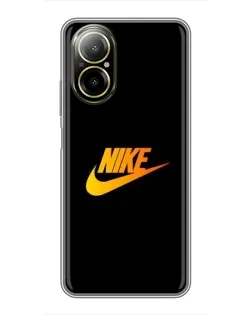 Чехол для Realme C67 с картинкой «Золотой логотип Nike»
