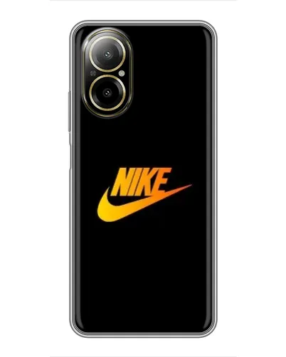 Чехол для Realme C67 с картинкой «Золотой логотип Nike»