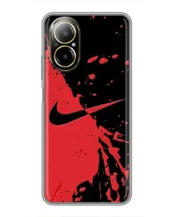 Чохол для Realme C67 з картинкою «Червоні бризки Nike» Чохол для Realme C67 з картинкою «Червоні бризки Nike»