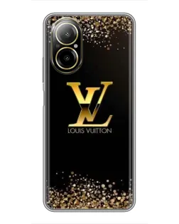 Чехол для Realme C67 с картинкой «LV — золотые искры»