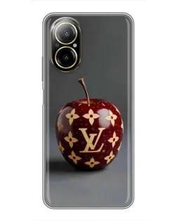 Чехол для Realme C67 с картинкой «Красное яблоко LV»