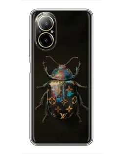 Чехол для Realme C67 с картинкой «LV — мраморный принт»