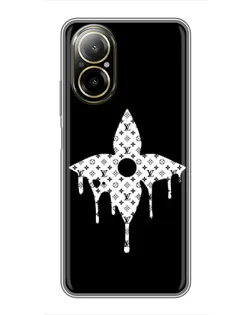 Чехол для Realme C67 с картинкой «Цветочная монограмма»
