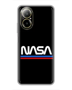 Чехол для Realme C67 с картинкой «NASA — классика Red Blue»