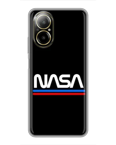 Чехол для Realme C67 с картинкой «NASA — классика Red Blue» Чехол для Realme C67 с картинкой «NASA — классика Red Blue»