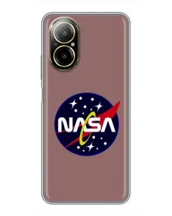 Чехол для Realme C67 с картинкой «NASA — ретро космос» Чехол для Realme C67 с картинкой «NASA — ретро космос»