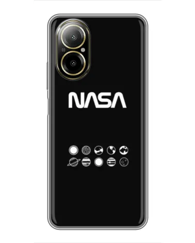 Чехол для Realme C67 с картинкой «NASA — технический принт» Чехол для Realme C67 с картинкой «NASA — технический принт»